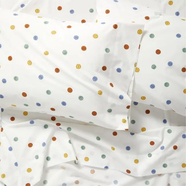Stay Cool Basketball 100% Organic Cotton Kids Full Sheet Set