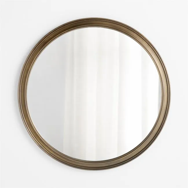 Brookhaven Pewter Metal Round Wall Mirror 40"