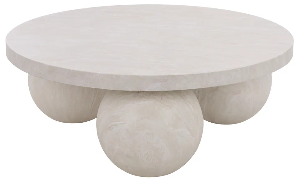 Tina 3 Ball Round Coffee Table - Smoke