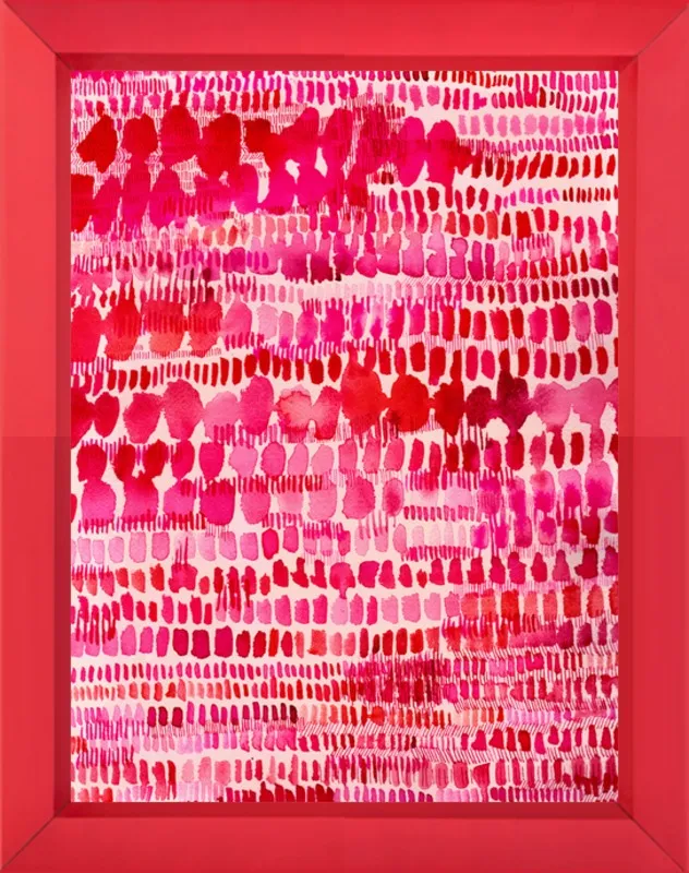 Pink and Red Watercolor Patterns Wall Art  by Paula Mills for Artfully Walls