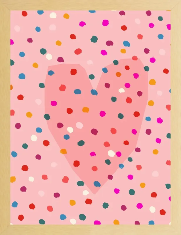 Rainbow Dotty Heart by Paula Mills for Artfully Walls