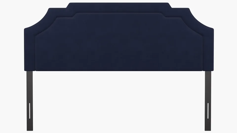 Art Deco Headboard, Navy Classic Velvet, King