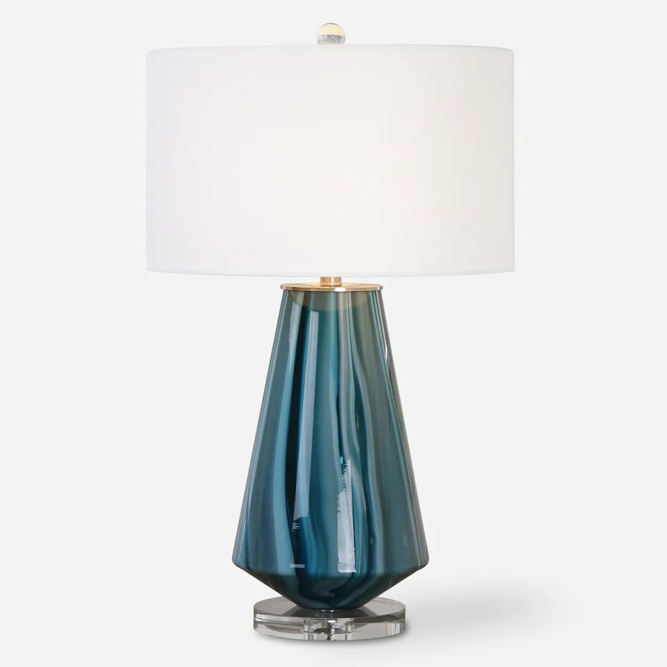 Pescara Teal-Gray Glass Lamp