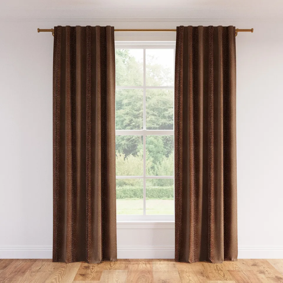 Printed Linen Curtain, Antelope, 50" x 108", Unlined
