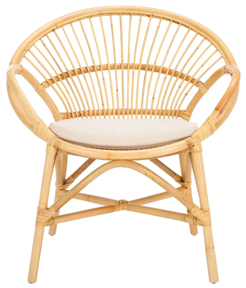 Cosette Accent Chair With Cushion - White / Natural