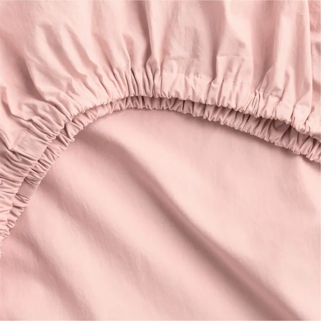 Cozy Cloud Elegant Pink Washed 100% Organic Cotton Baby Crib Fitted Sheet