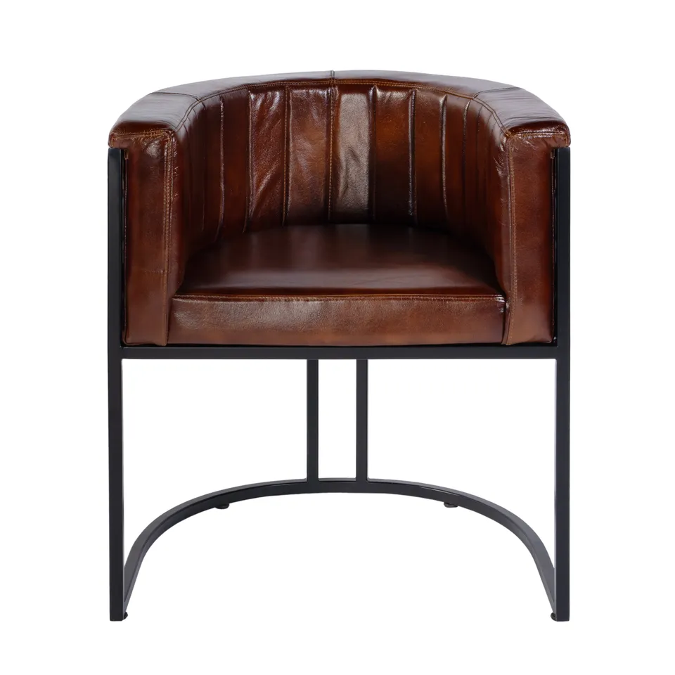 Rockford Brown Leather Accent Chair