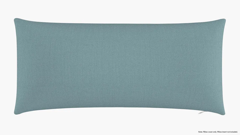 Throw Pillow Cover 14" x 30", Seaglass Everyday Linen, 14" x 30"