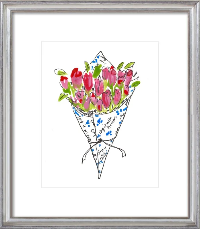Bodega Flowers in Blue and Pink by Larsen McDowell for Artfully Walls