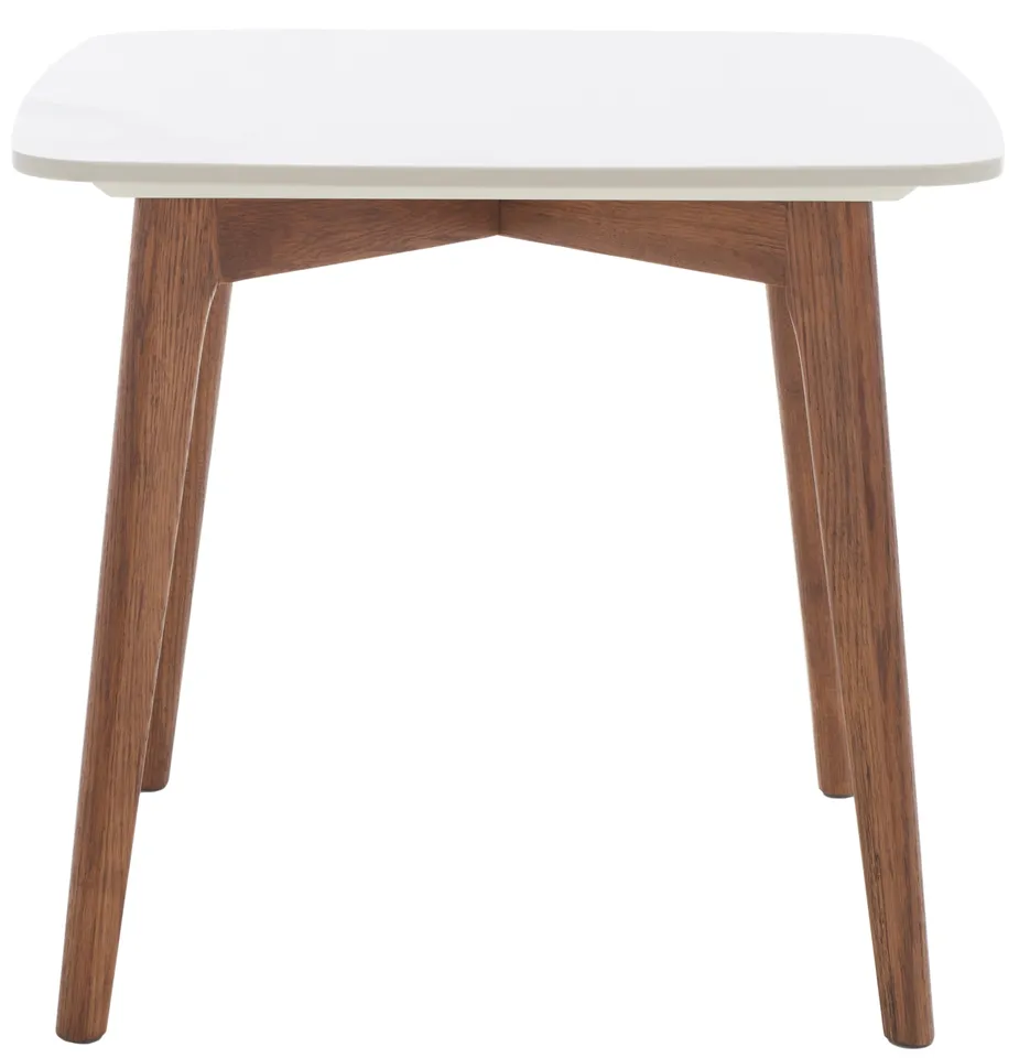 Karina Square End Table - White Ceramic Faux Marble