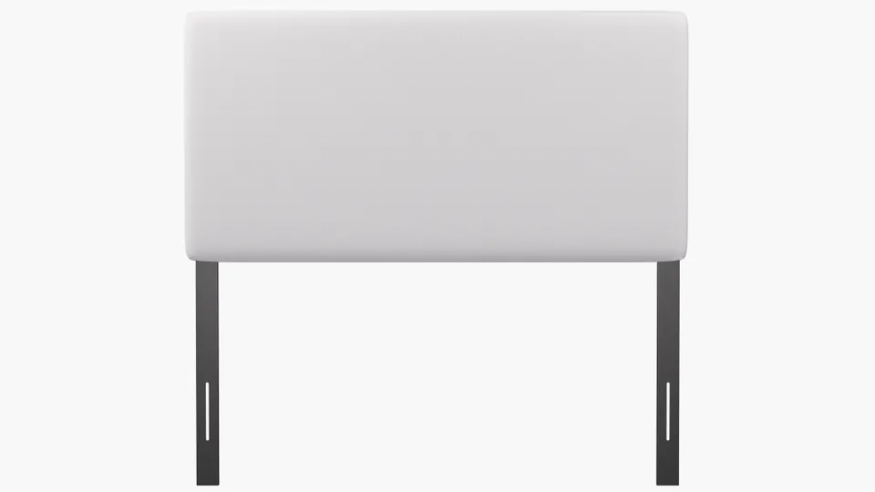 Square Back Headboard, White Twill, Full