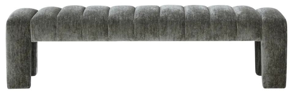 Bellisima Channel Tufted Bench - Dark Green