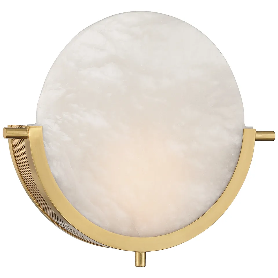 360 Lighting Barranco 9 1/2" Warm Gold and Alabaster LED Wall Sconce