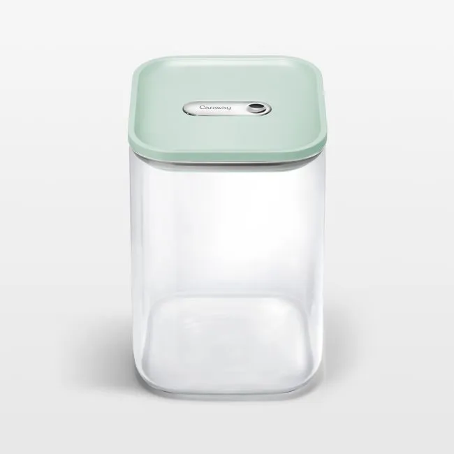 Caraway ® Mist Airtight 4.3-Qt. Large Glass Food Storage Container with Plastic and Silicone Lids
