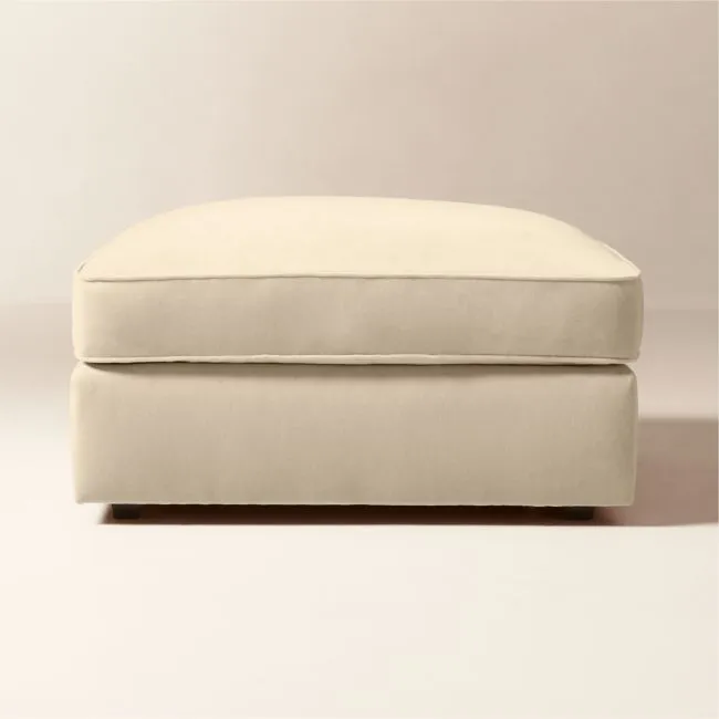 Winona Taupe Performance Velvet Ottoman