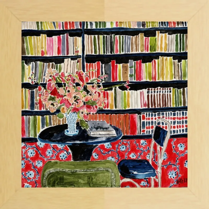 Books with Flowers by Kate Lewis for Artfully Walls
