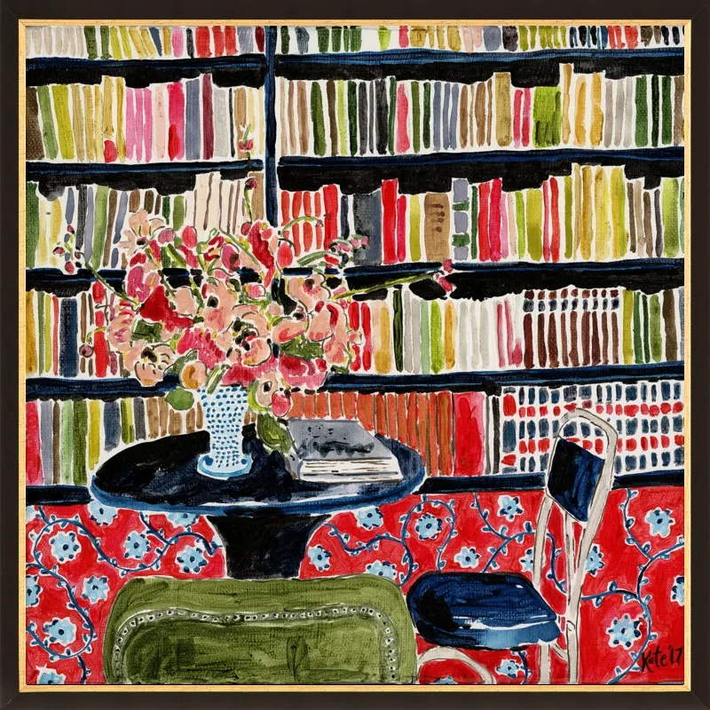 Books with Flowers by Kate Lewis for Artfully Walls