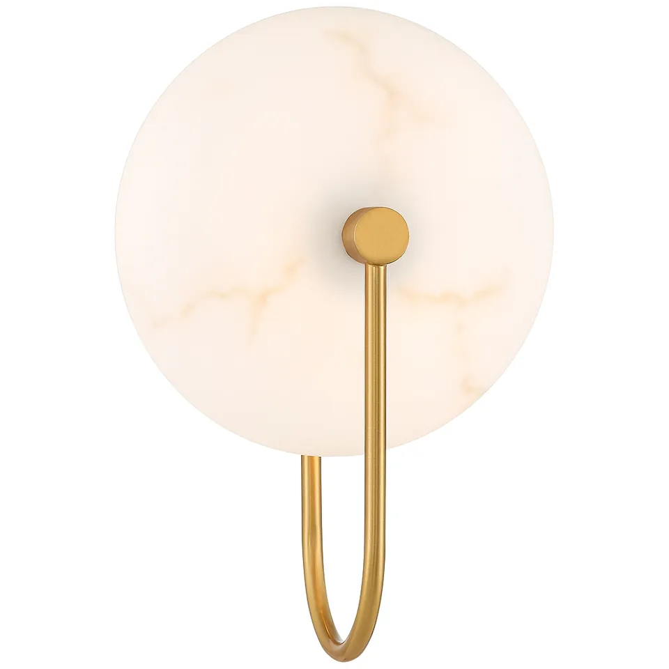 Possini Euro Tarquin 11 1/4" High Brass and Alabaster LED Wall Sconce