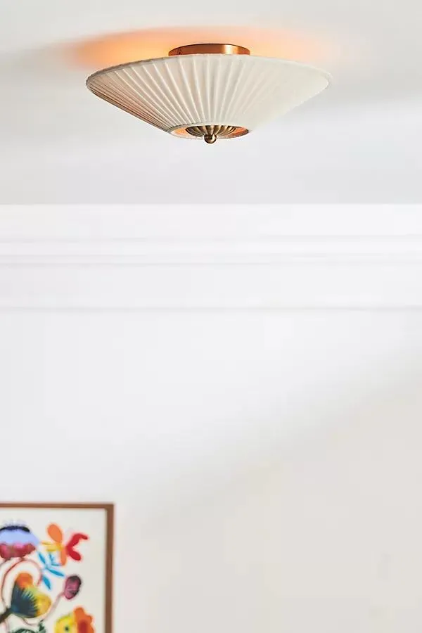 Stefanie Pleated Silk Flush Mount