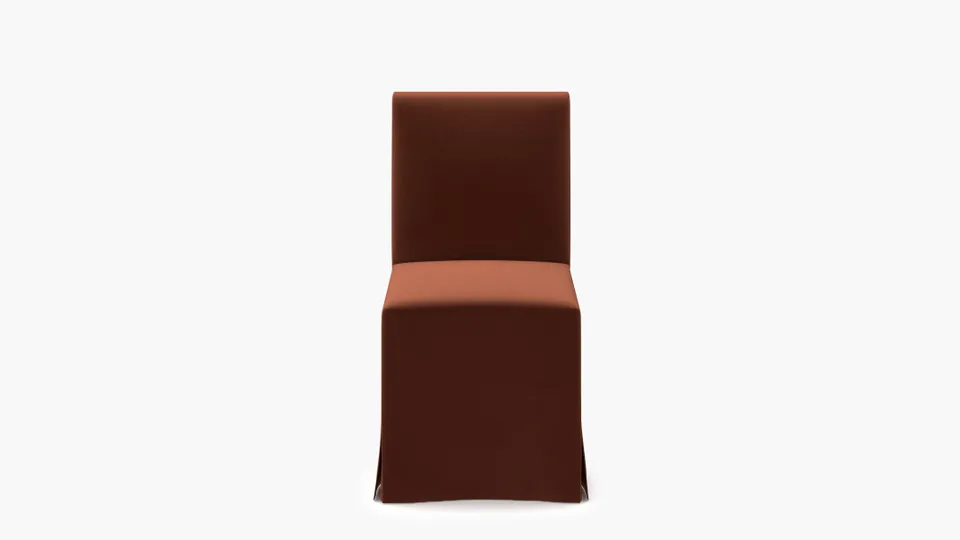 Slipcovered Signature Dining Chair, Rust Performance Velvet