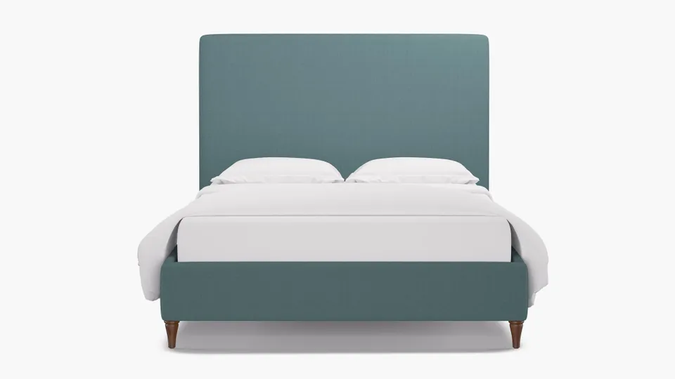 Classic Bed, Seaglass Everyday Linen, Walnut Decorative Tapered Leg, Twin