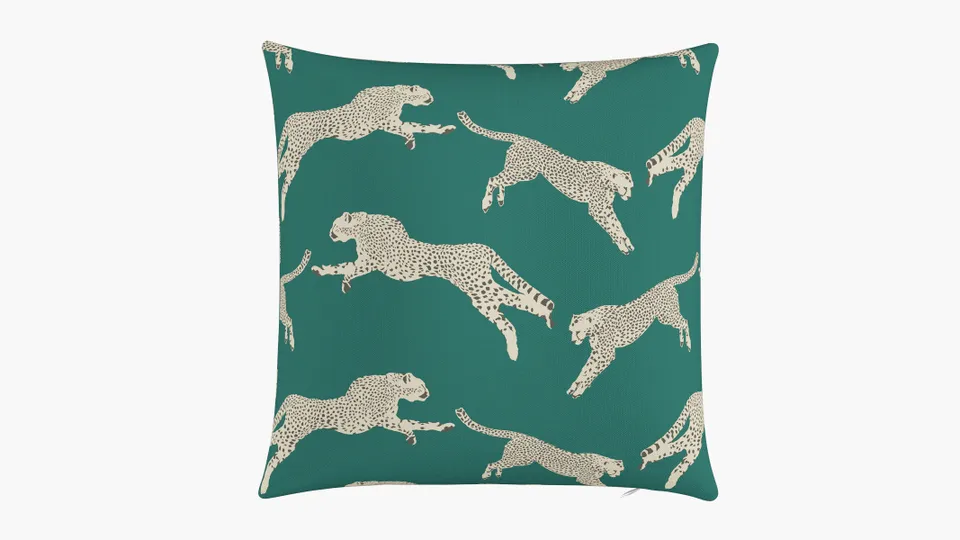 Throw Pillow 20", Polo Green Cheetah, 20" x 20"