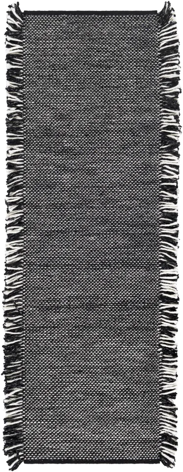 Azalea Black Indoor 2'6" x 8' Handmade Rug