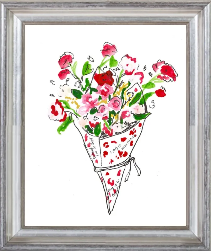 Bodega Flowers in Pink and Red by Larsen McDowell for Artfully Walls