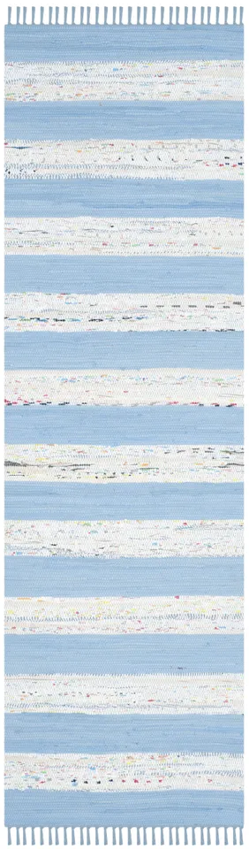 Arlo Home Hand Woven Area Rug, MTK720C, Ivory/Turquoise,  2' 3" X 7'