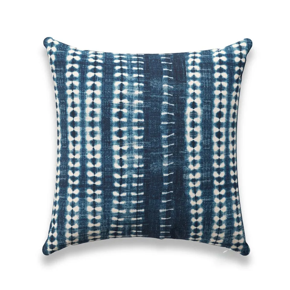 Dark Vines Indigo Outdoor Pillow by St. Frank | Blue | 26" W x 26" H | Polyester