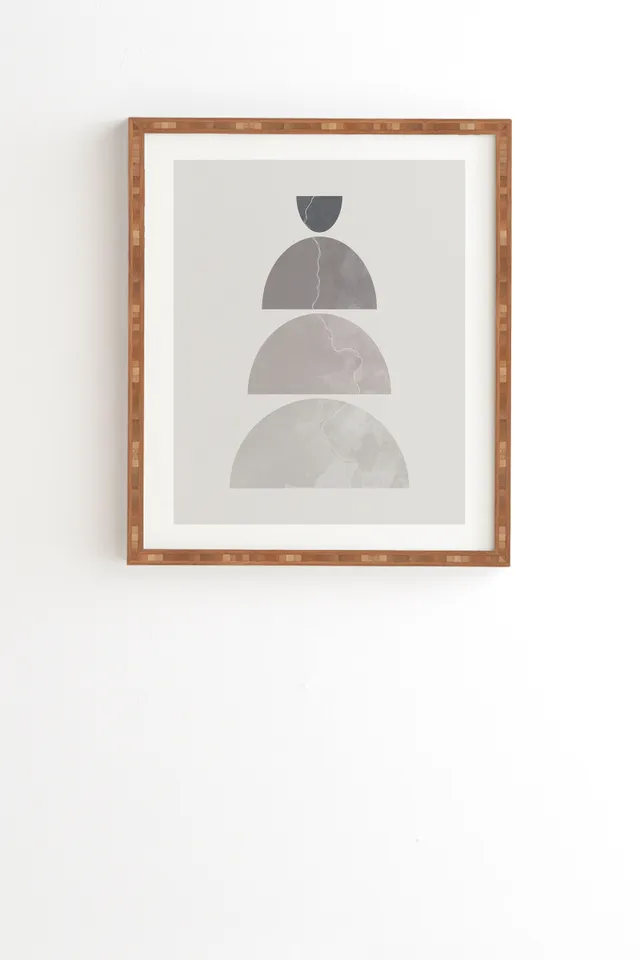 Monochrome Balance 1 by Alisa Galitsyna - Framed Wall Art Bamboo 12" x 12"