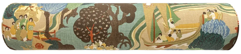 THE BOLSTER :: PEARL RIVER // JADE | SCHUMACHER - QUEEN // 9" X 36"
