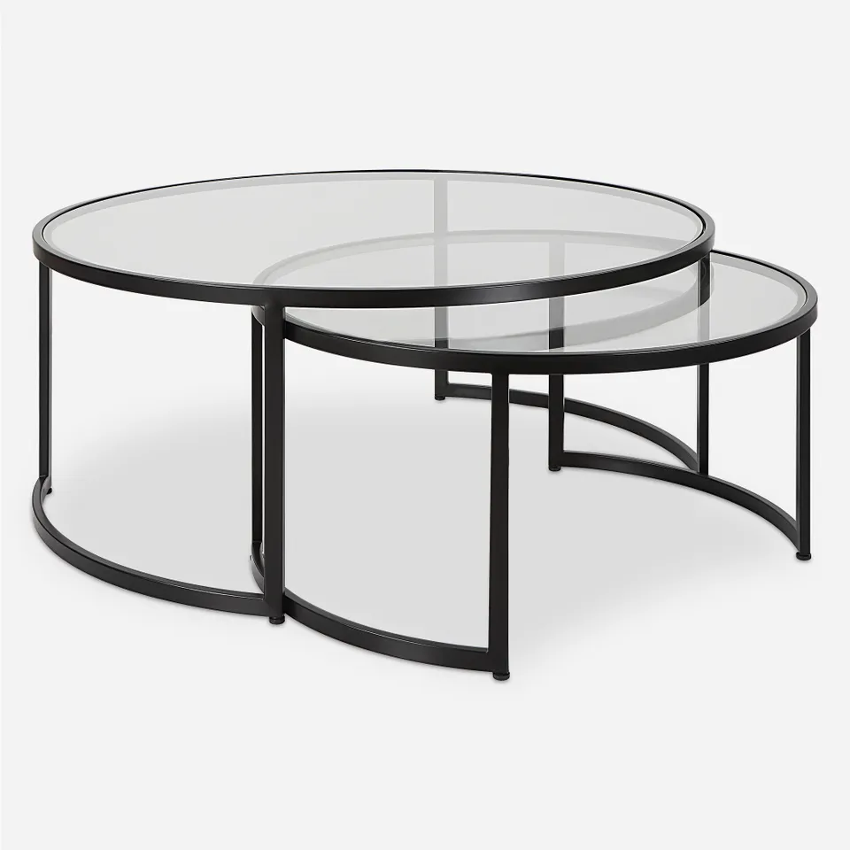 Rhea Black Nesting Coffee Tables Set/2