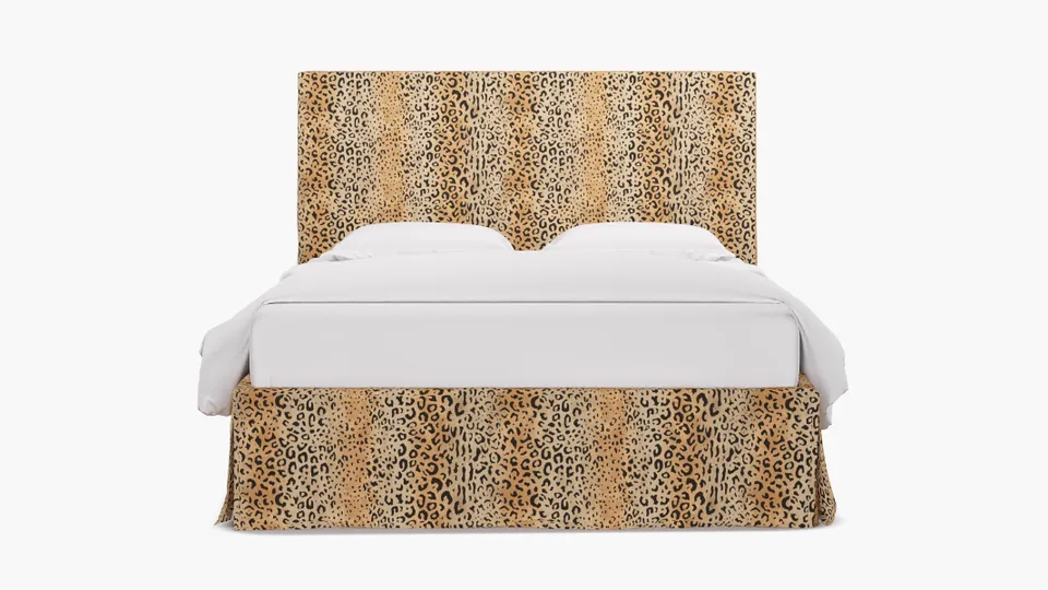 Slipcovered Bed, Leopard, Twin