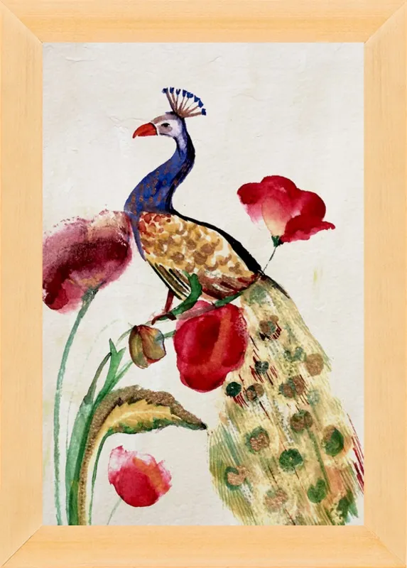 blue gold peacock by Ruti Shaashua for Artfully Walls