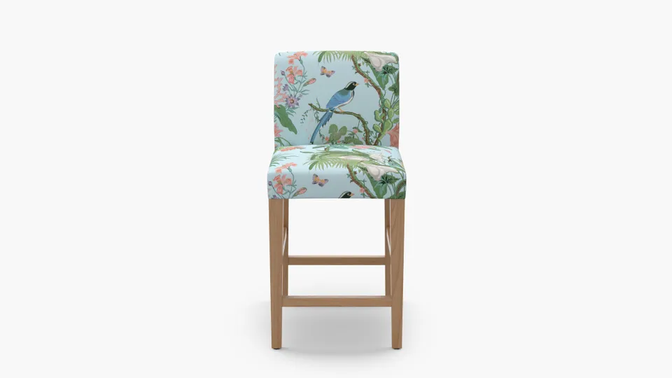 Signature Dining Counter Stool, Sky Cinque Terra, Natural Square Tapered Leg