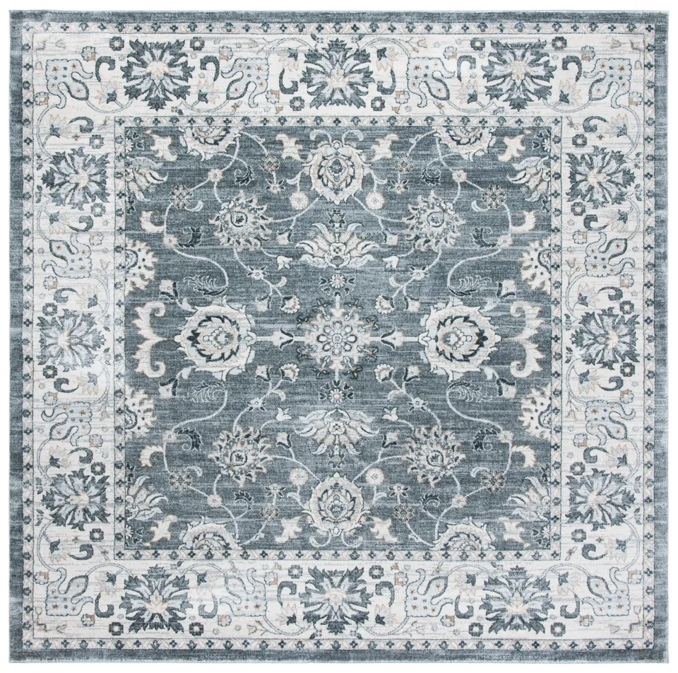 Arlo Home Power Loomed Area Rug, ISA940F, Grey/Cream, 6'7" X 6'7" Square