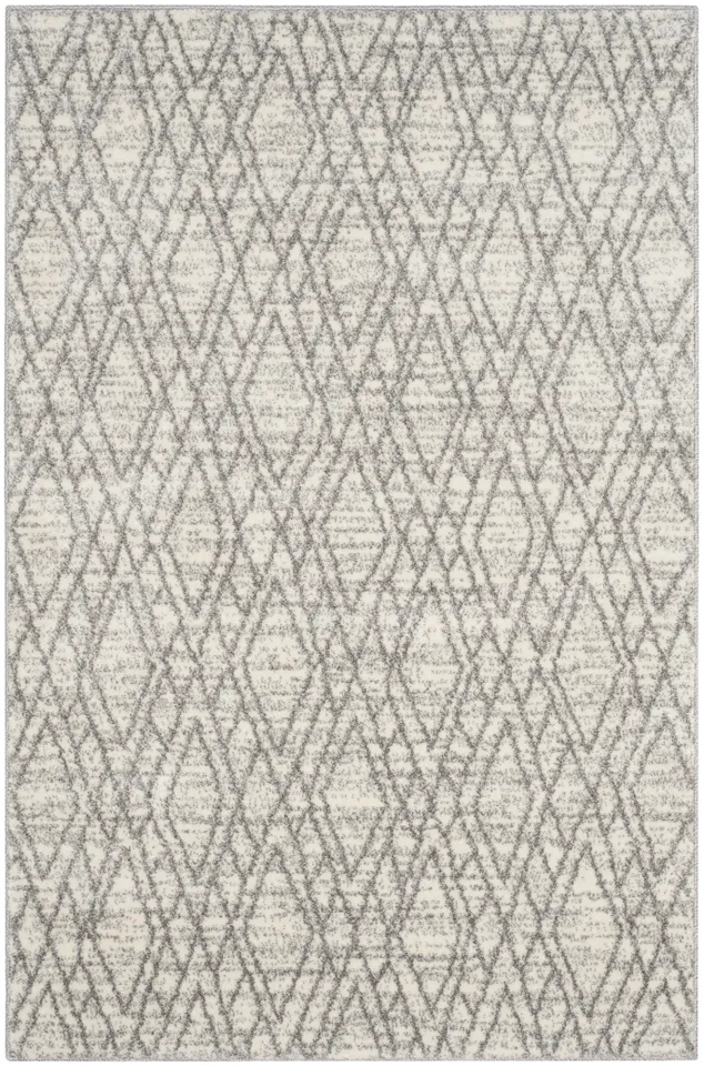 Arlo Home Woven Area Rug, TUN295G, Ivory/Light Grey,  4' X 6'