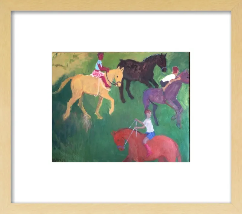 Four Horses, Three Riders by Megan Williamson for Artfully Walls