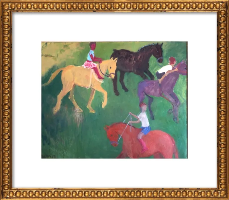 Four Horses, Three Riders by Megan Williamson for Artfully Walls