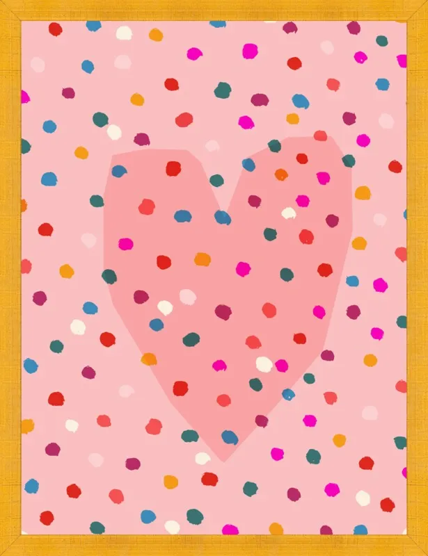 Rainbow Dotty Heart by Paula Mills for Artfully Walls