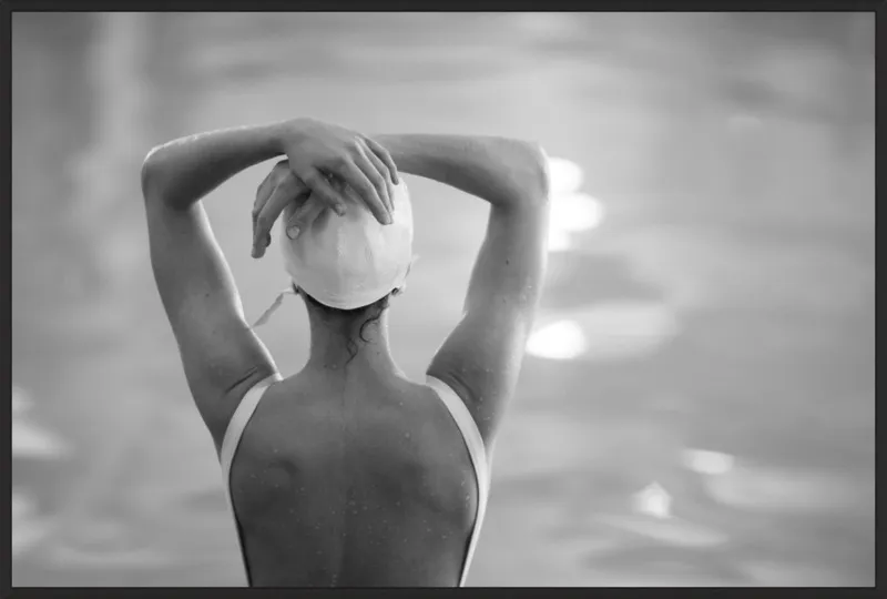 Woman Swimmer in a White Cap by Lucy Snowe for Artfully Walls