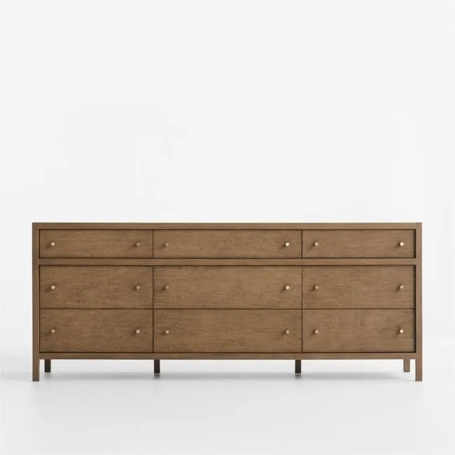 Keane 84" Solid Driftwood 9-Drawer Dresser