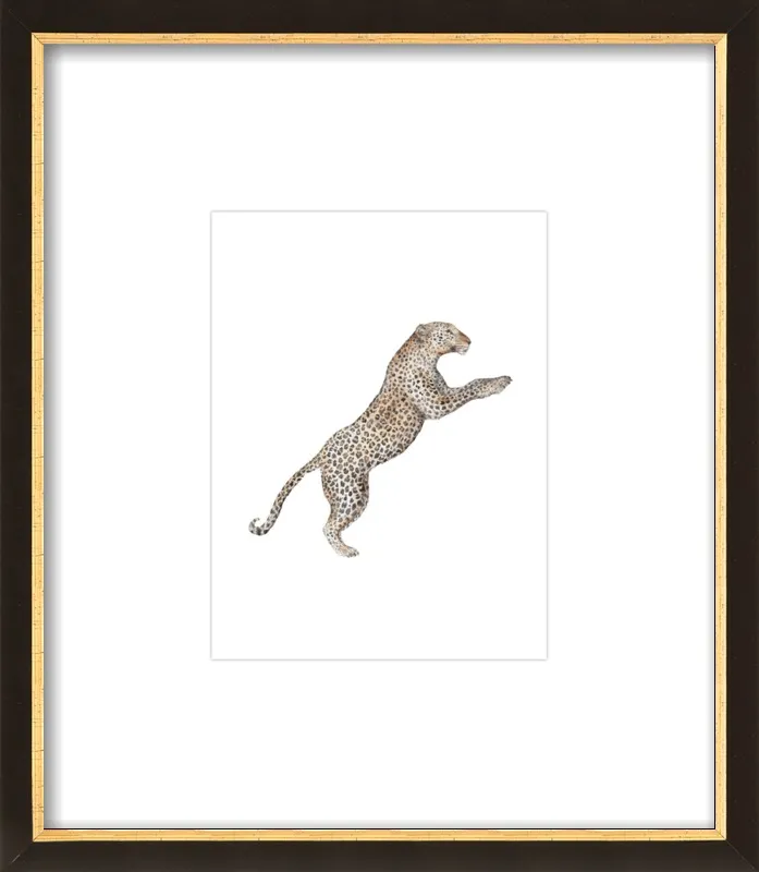 Leaping Leopard Watercolor by Lauren Rogoff for Artfully Walls