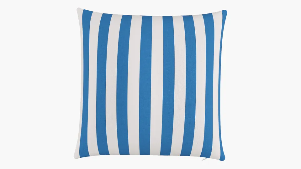Throw Pillow 22", Cerulean Cabana Stripe, 22" x 22"