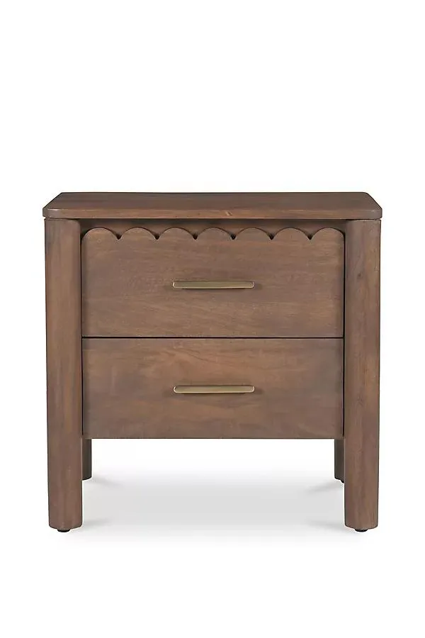 Wiley Scallop Wood Nightstand