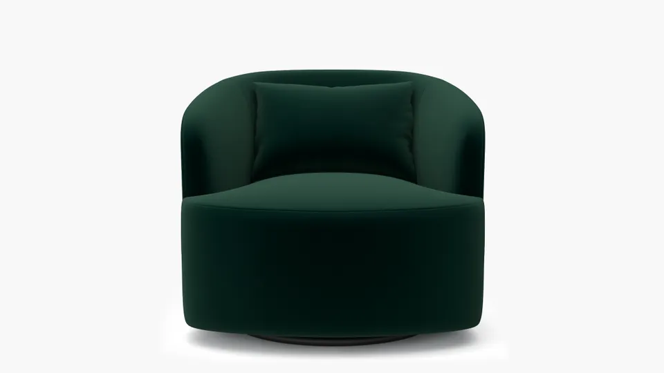 Deco Swivel Chair, Spruce Performance Plush Velvet