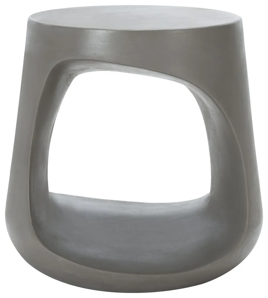 Vikki Concrete Accent Stool - Dark Grey