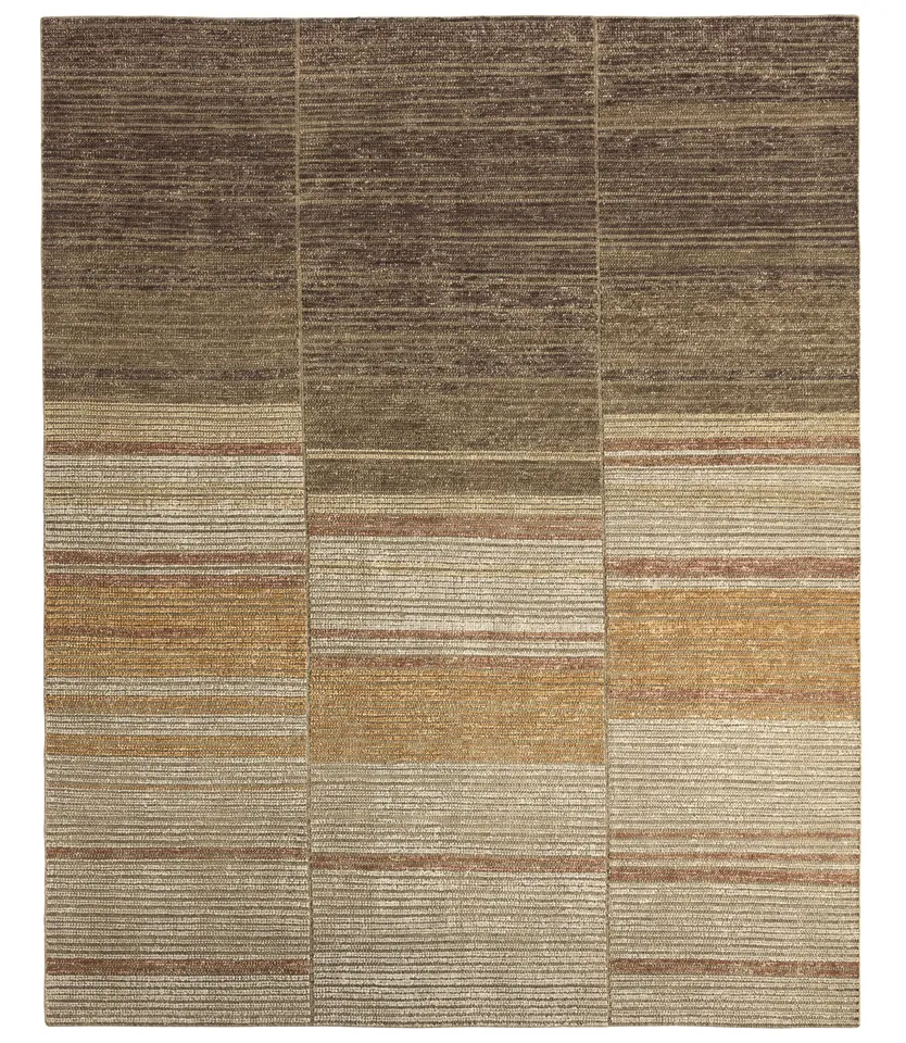 Julisa BEZ07 Handknot Striped Tan/Brown Area Rug (8'X10')