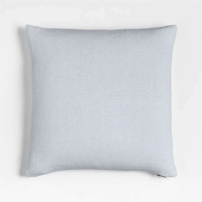 Relaxed Linen 20"x20" Pale Blue Layering Throw Pillow with Down-Alternative Insert
